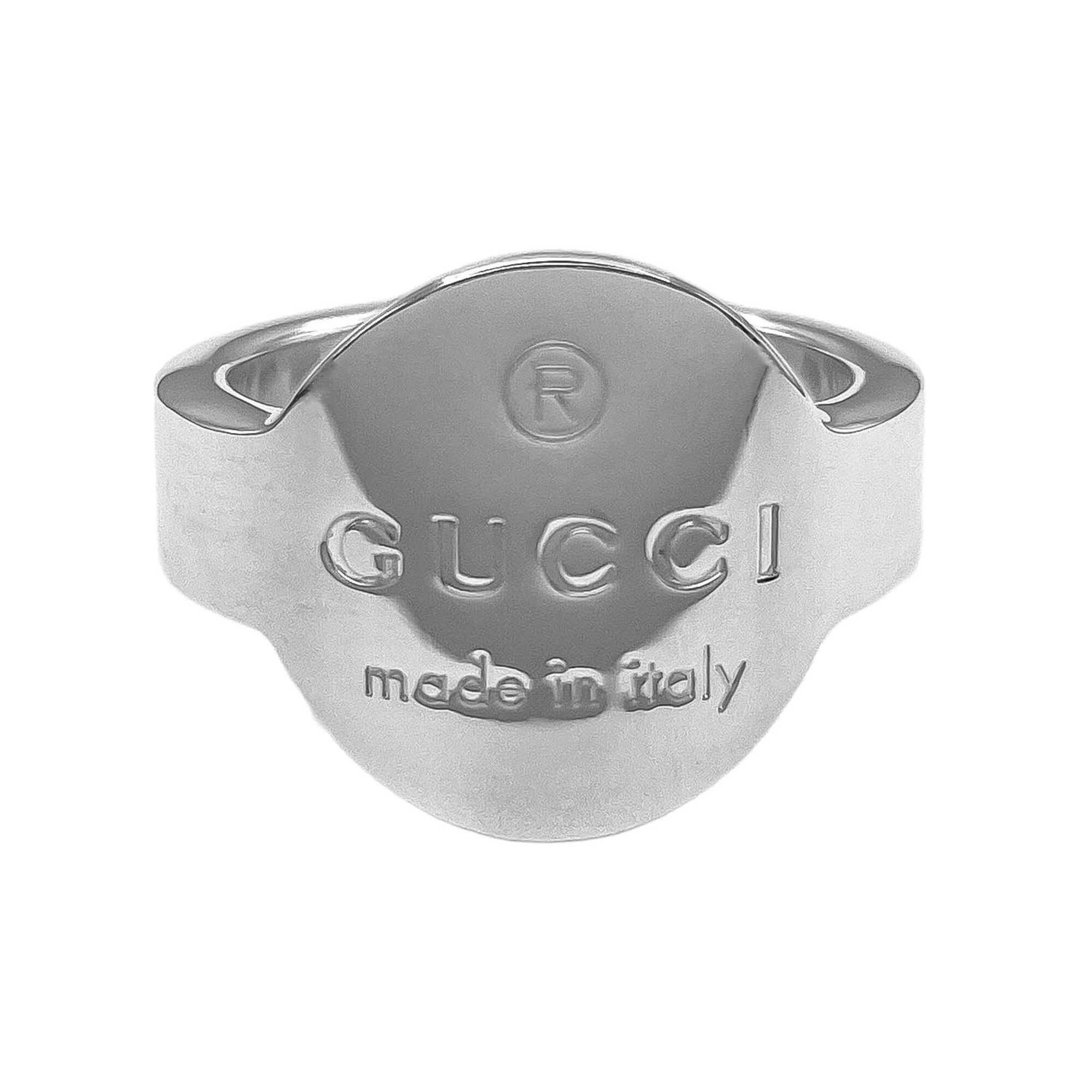 Gucci Trademark Oval Logo Ring, Sv925 Silver (7790), For Men And Women.